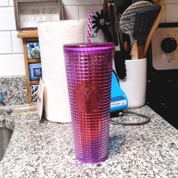 Starbucks Accessories - ✨NEW✨Starbucks Berry Purple Grid Ombre Tumbler